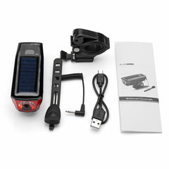 T6 LED 4 Modes 2000mAh Lithium Battery USB Charging Bike Front Light With 140db Tweeter
