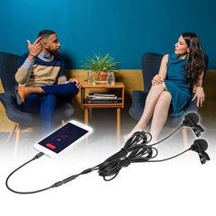 Dual Lavalier Microphone Omnidirectional Digital MFI Video Mic for iPhone 11 Pro Xs Max Xr iPad iPod Touch