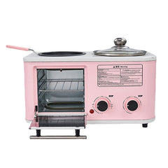 3 in 1 Electric Household Breakfast Machine Mini Bread Toaster Baking Oven Omelette Frying Pan Food Steamer