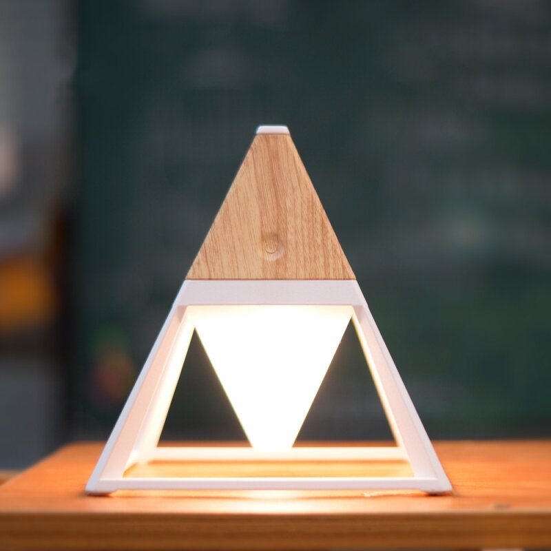 Diffuser LED Night Light USB Interface Charging Wall Lamp Art Pyramid Shape 2200mAh Battery Life