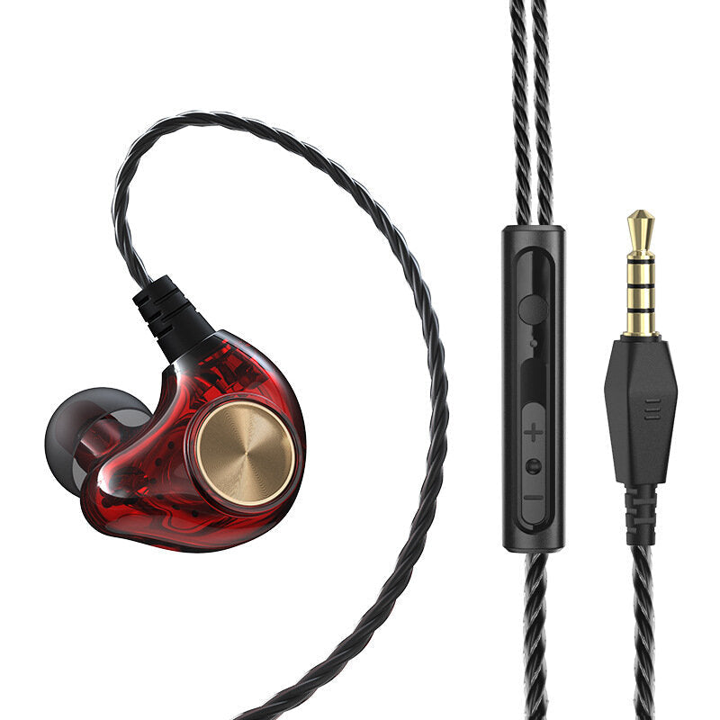 Wired 3.5mm Earphones Transparent In-Ear Earbuds Subwoofer Stereo Bass Earphone Noise Reduction Sport Headset with Microphone