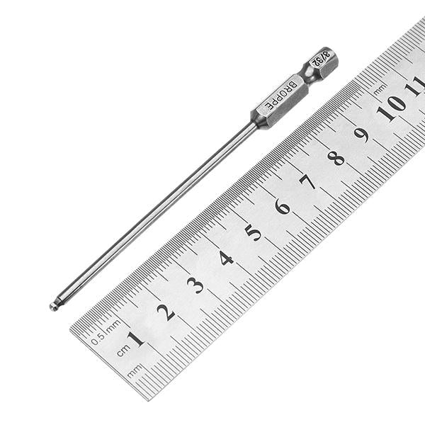 7pcs SAE 5/64-5/16 Inch 100mm Magnetic Ball Screwdriver Bit 1/4 Inch Hex Shank