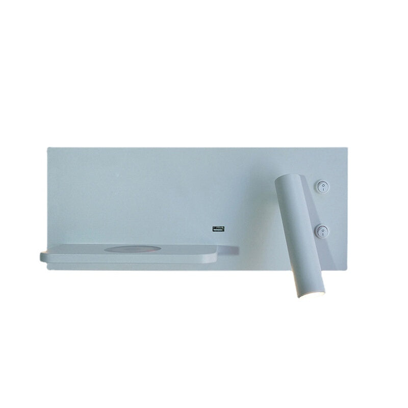Wall Light Bedroom Lamp LED Phone Wireless Charger Shelf Bedside Headboard Read Modern Loft Room USB Luminaire Wood Bed