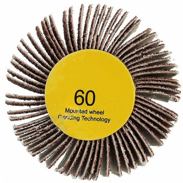 60/80 Grit 6mm Shank Flap Wheel Disc Sanding Abrasive Grinding Wheel for Rotary Tool