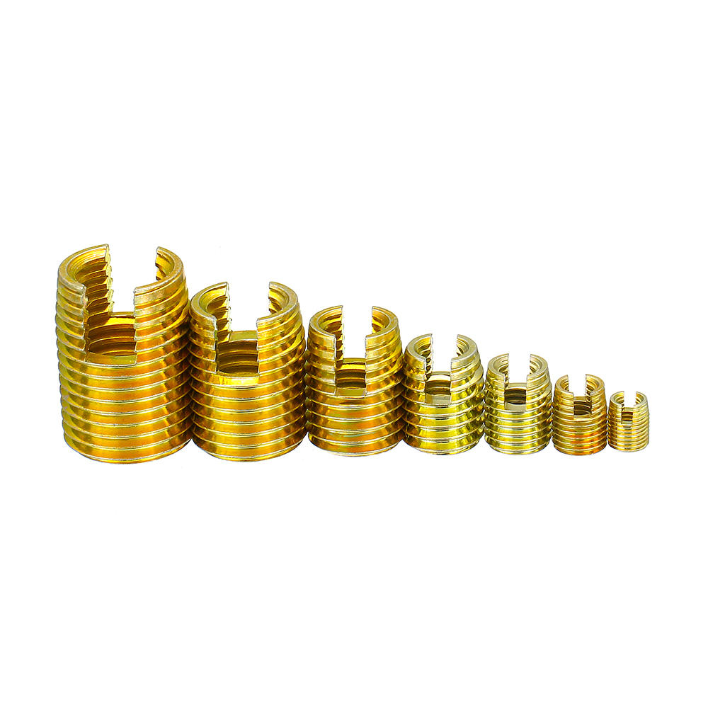 50Pcs/Set Carbon Steel M3-M12 Insert Self-tapping Thread Slotted Screw Thread Inserts Thread Nut Repair Kit