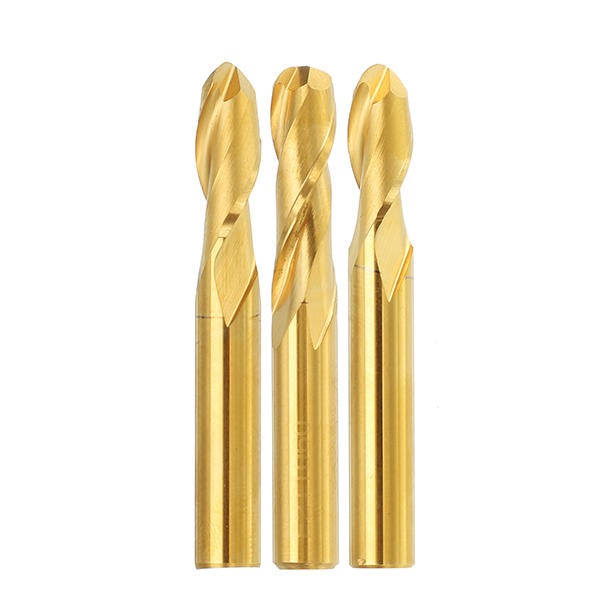 6mm Shank 2 Flutes Ball Nose End Mill Cutter 15/17/22mm Titanium Coated CNC Cutting Tool