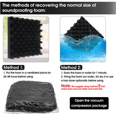 48PCS Sound-Absorbing Cotton Soundproof Foam Panels Noise Dampening Sponge