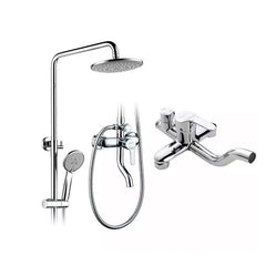 Shower System Bathroom Massage Wall Mounted Head Chrome Polished Rainfall Bath Sets