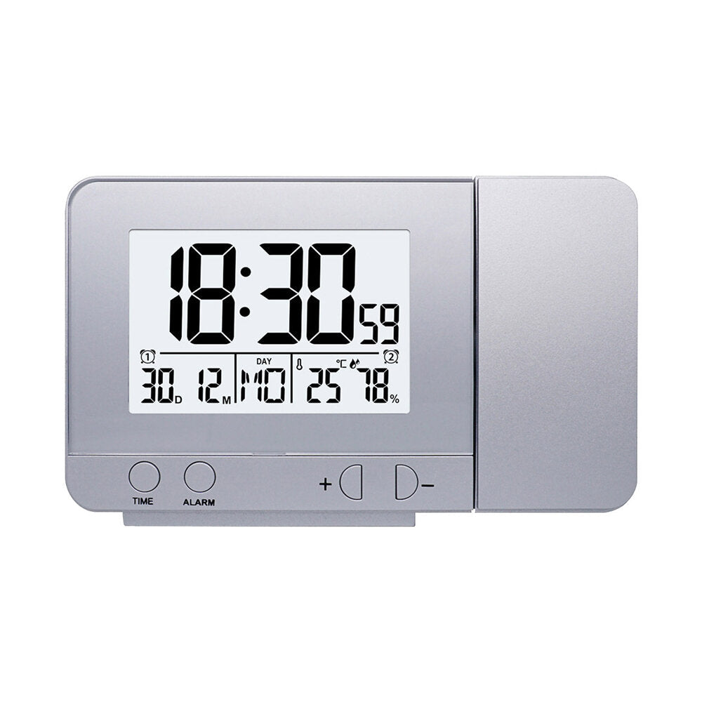 USB Electronic Projection Clock Wireless Color Screen Temperature & Humidity Weather Forecast Calendar Desktop Clock