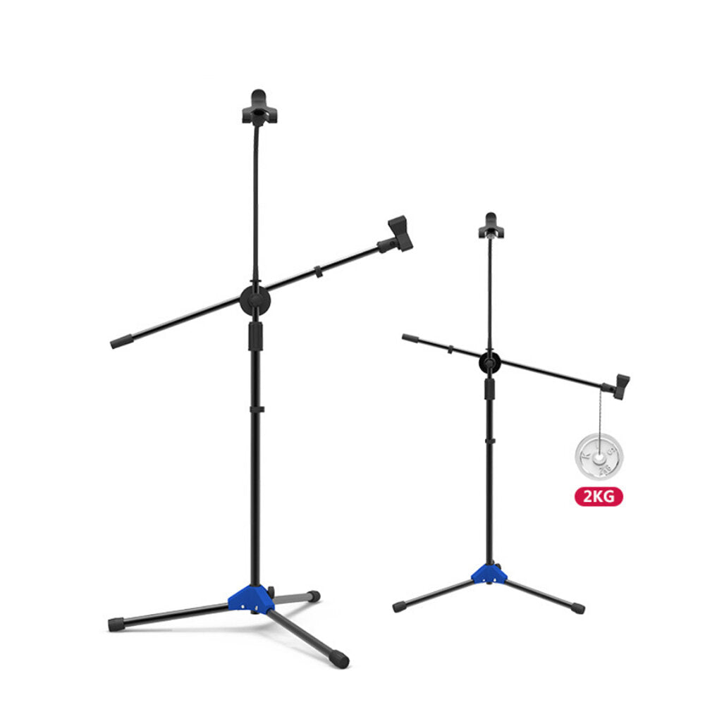 Microphone Stand Holder Boom Arm Height Angle Adjustable with Tripod Base
