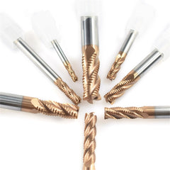 1pc 4-Blade Cemented Carbide Coarse Leather Milling Cutter With Bronze Coating