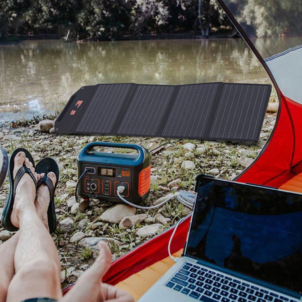 200W 5V Foldable Solar Panel USB Monocrystalline Parallel Battery Charger for 1000W Power Station Outdoor Backpack Camping Hiking Charging
