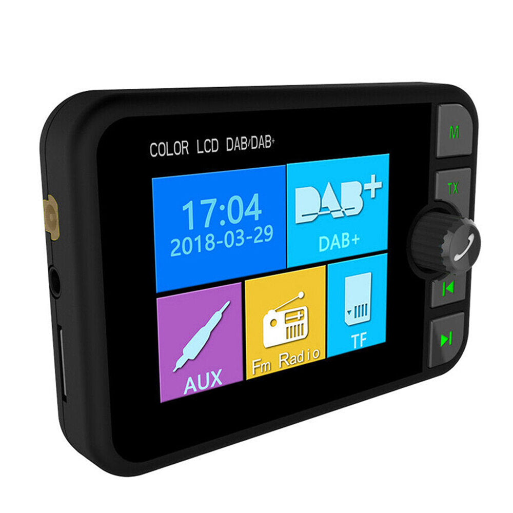 2.4 inch Color Screen Car DAB Digital Receiver DAB+Radio with Handsfree Bluetooth Kit and Music Play USB Charging