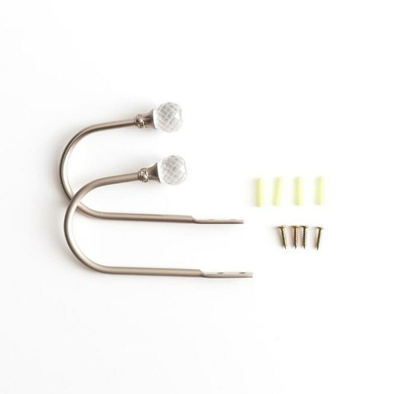 Curtain Holdbacks Crystal Gold Tieback Hooks Wall Mounted Drapery Decorative Holdback Holders for Drapes Metal Window