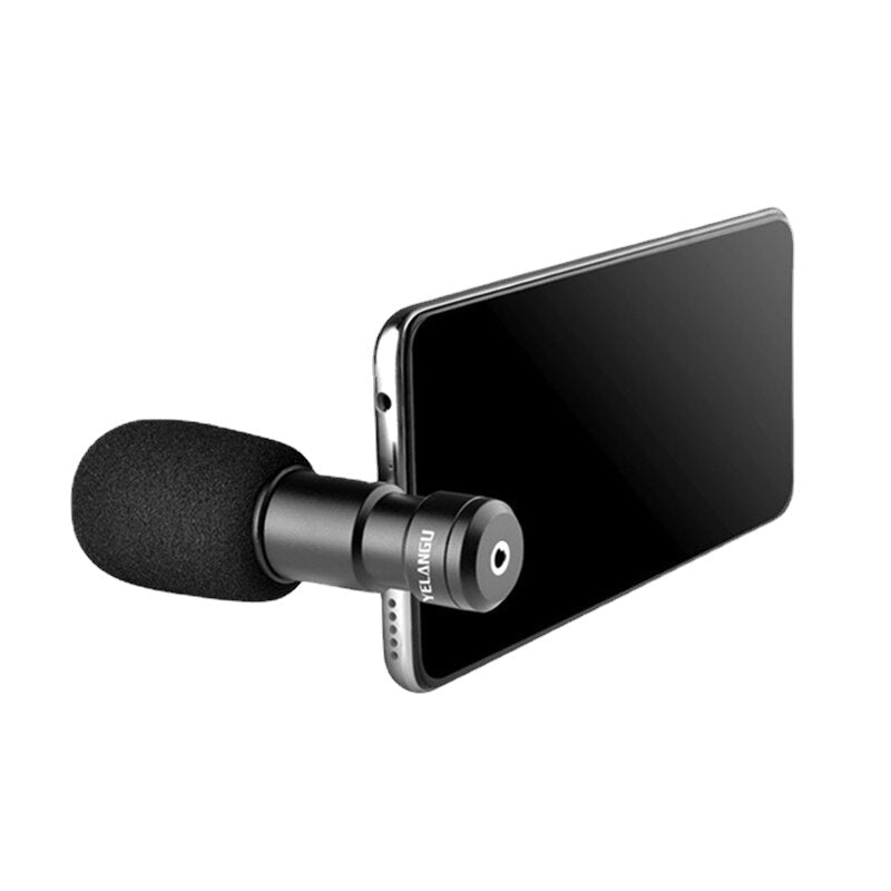 Type-C Plug and Play Microphone External Stereo Interview for Reporter Mobile Phone Camera Video