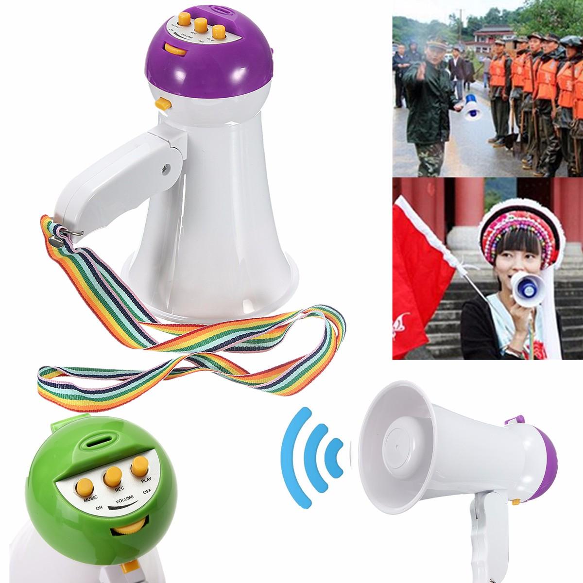 Portable Foldable Handheld Megaphone Siren Loudspeaker Voice Amplifier Recorder