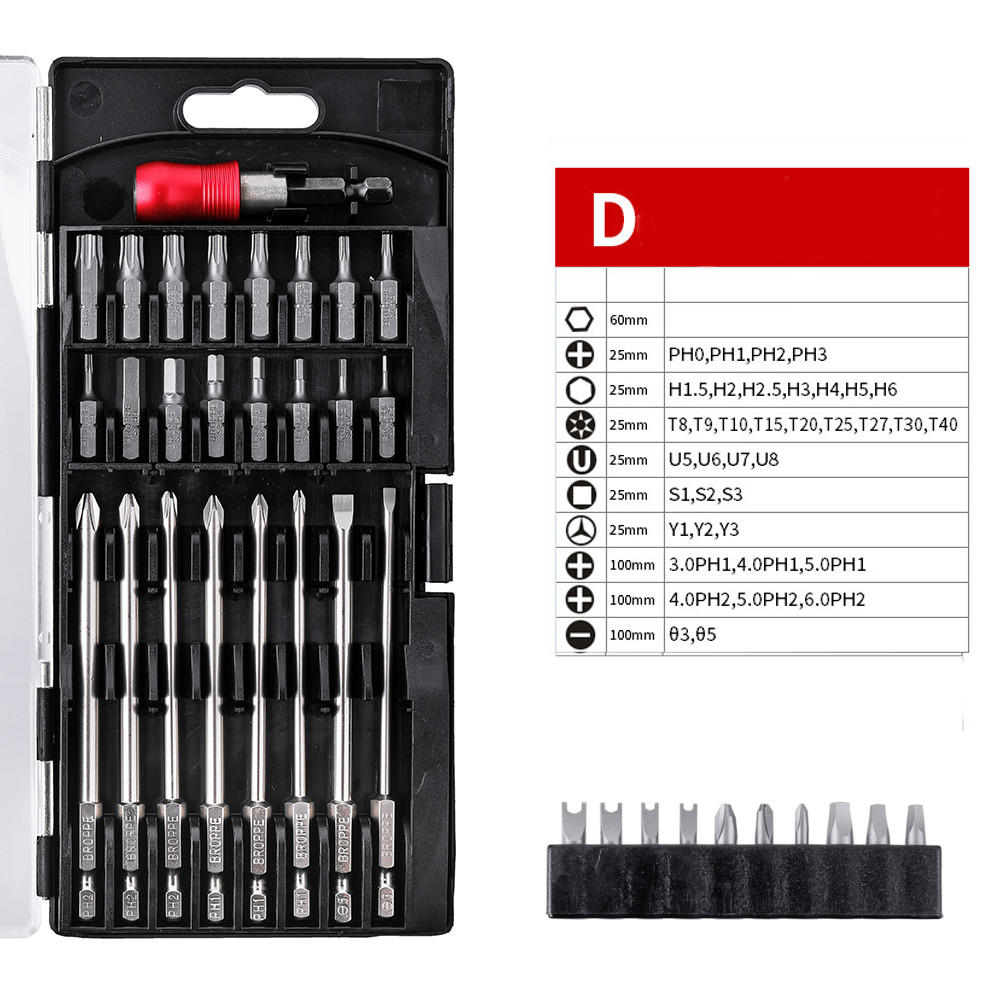 A/B/C/D Type Screwdriver Drill Bits Tools kit 1/4 Inch Hex Shank Magnetic Screwdriver Bit Set