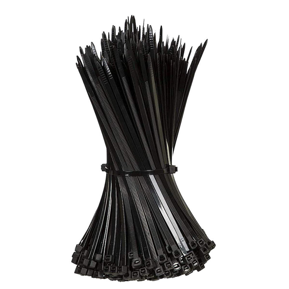 Nylon 250Pcs 8mm 15/20/25/30/35/40cm Black/White Nylon Self-locking Cable Tie Zip Ties Strong Tensile Strength