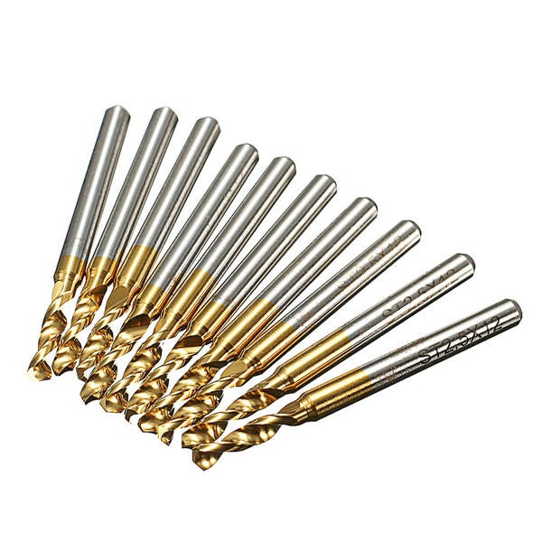 10pcs 3.175mm Shank 2.5mm HSS Titanium Coated Drill Bits PCB
