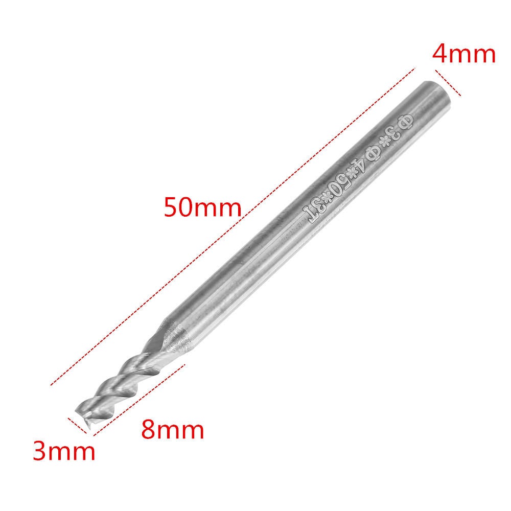 10pcs 3mm HRC58 3 Flutes End Mill Cutter Tungsten Carbide CNC Milling Cutter Tool for Aluminum