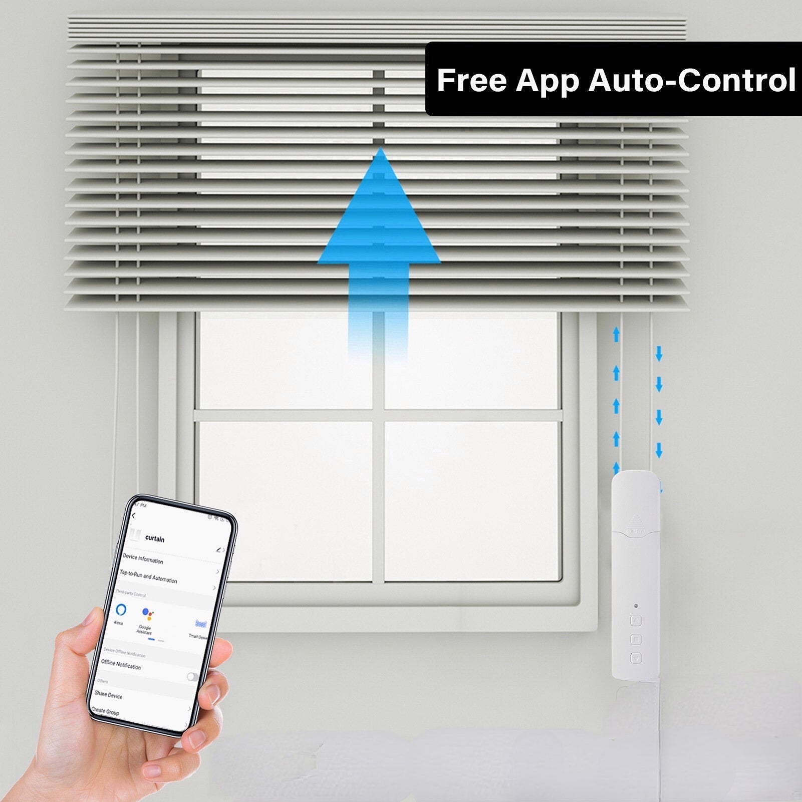 Smart Motorized Chain Roller Blinds Pull Bead Curtain Motor Electric Curtain Motor Compatible with Alexa Google Home