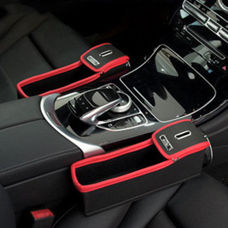 Car Seat Gap Storage Box Multifunction Leather Car Water Cup