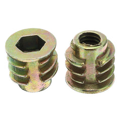 50Pcs M8 Zinc Alloy Wood Furniture Hex Socket Drive Head Screw-in Threaded Insert Nut 13-30mm