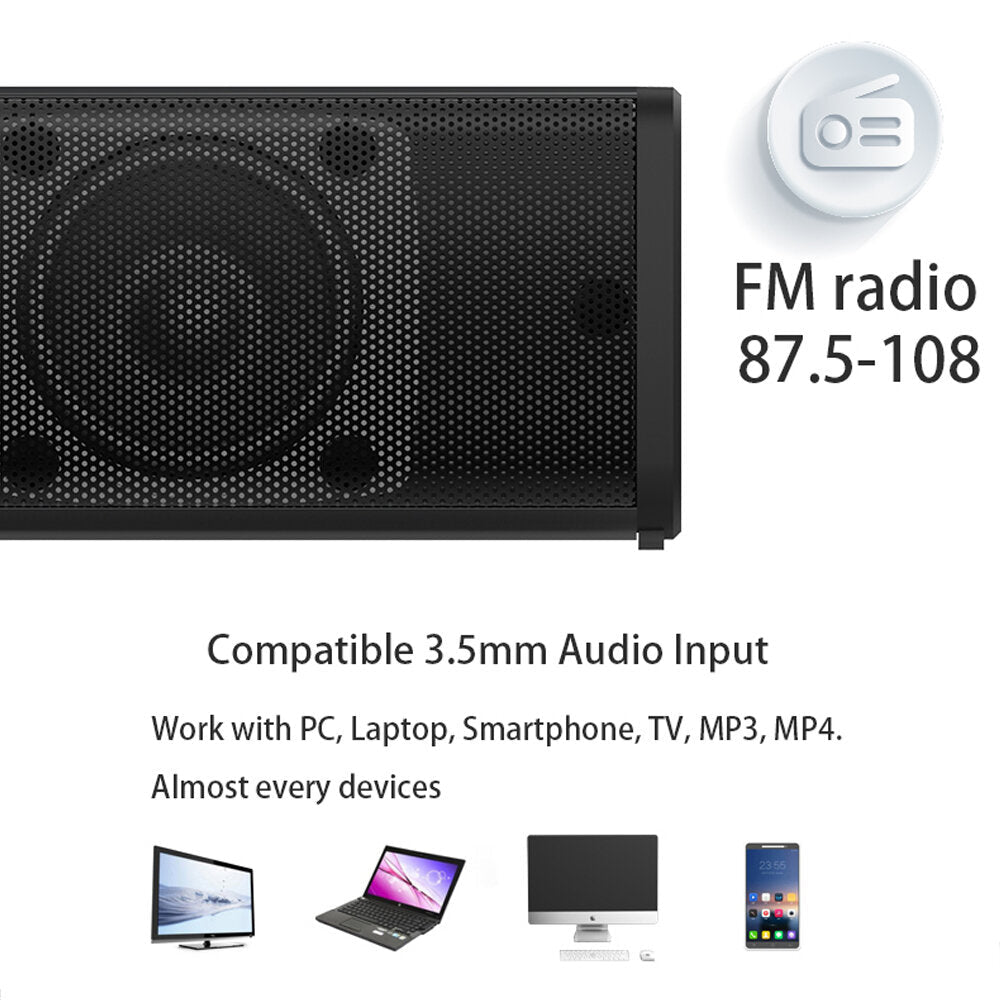 Home Audio and TV Speaker Soundbar Bluetooth Speaker Super Bass Stereo Loudspeaker for Phone PC Computer with RCA cable