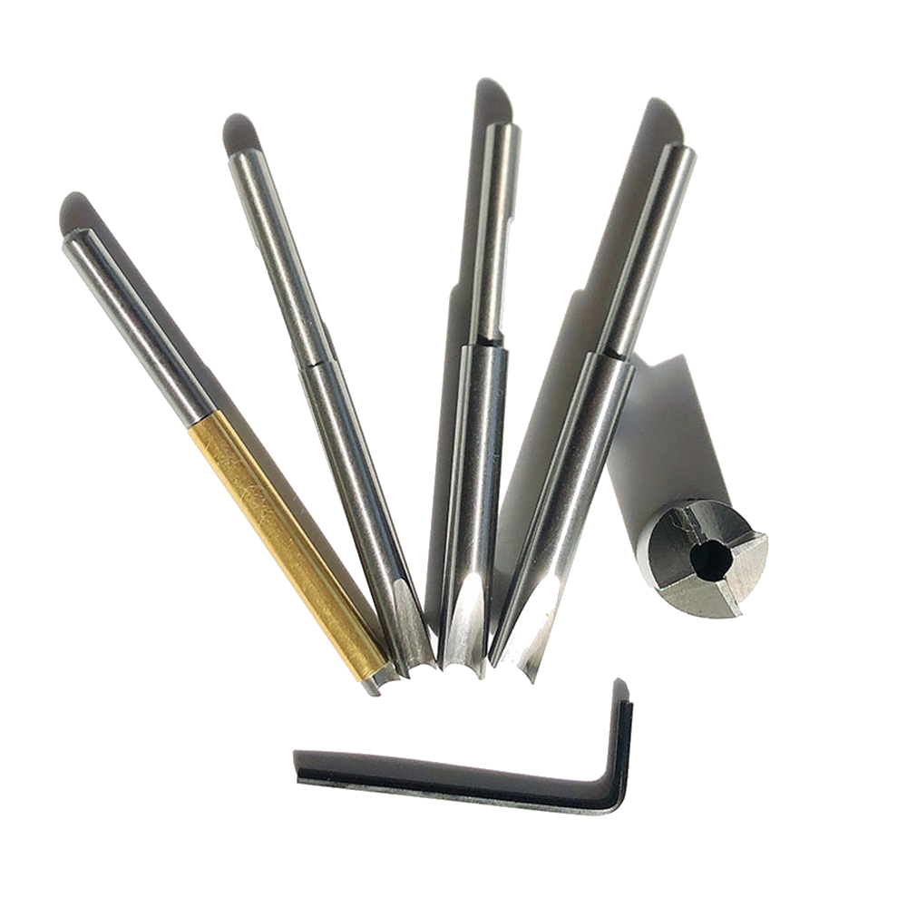 6pcs High-speed Steel 4-blade Milling Cutter Set Pen Reamer Woodworking Tool