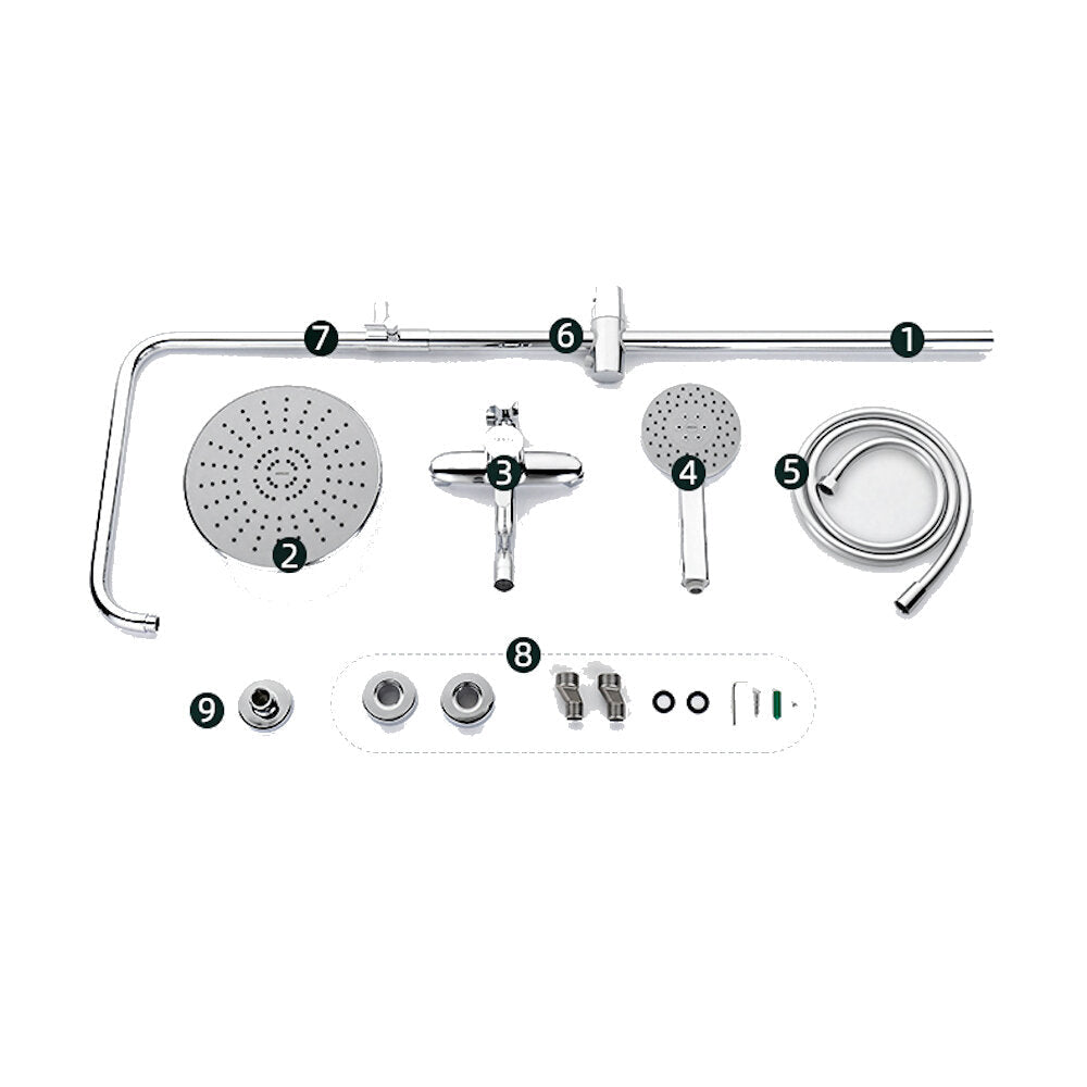 Shower System Bathroom Massage Wall Mounted Head Chrome Polished Rainfall Bath Sets