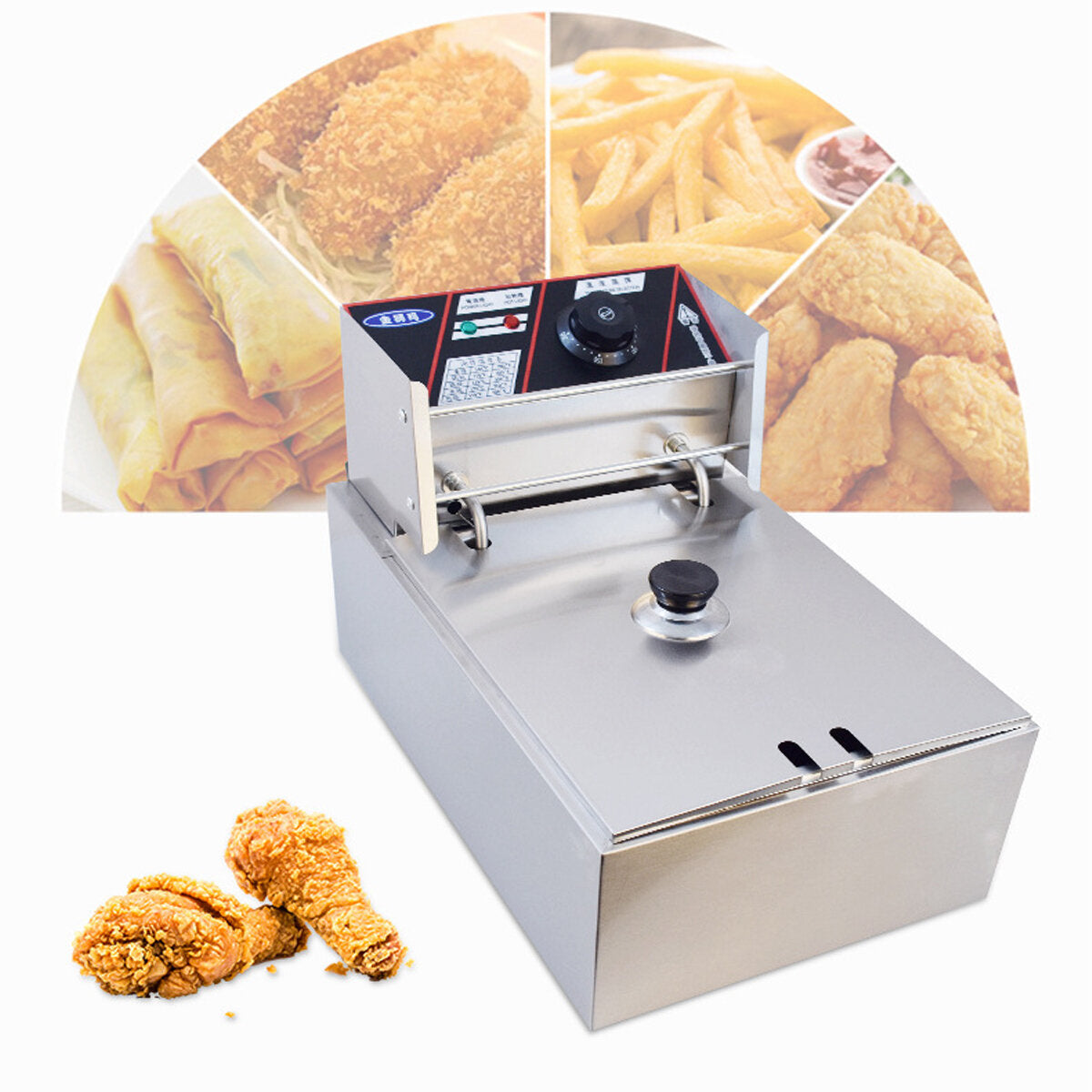 Electric Deep Fryer Kitchen Frying Chip Cooker Basket 6L 2.5KW