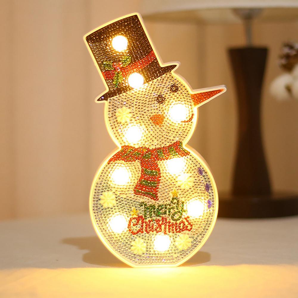 Creative Colorful Christmas Tree Snowman LED Night Light Decorative Table Lamp Home