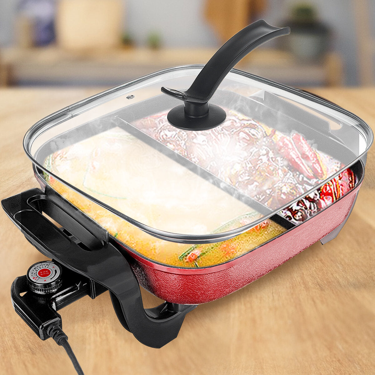 Multifunctional Electric Hot Pot 5L 220V Cookware Non-stick Fry Bake Kitchen