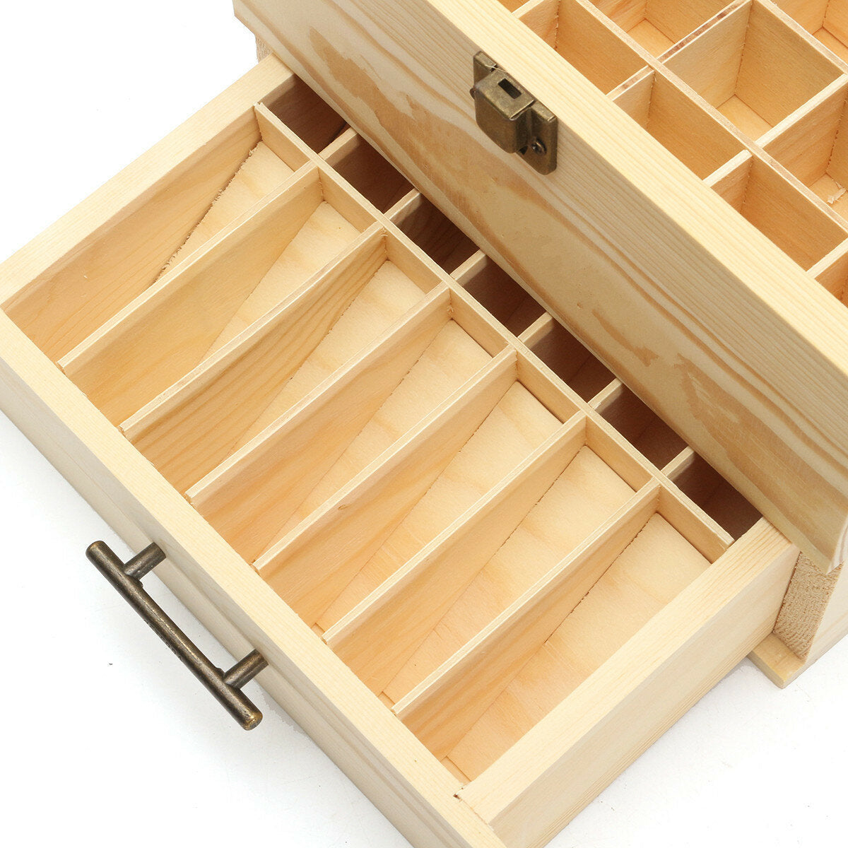 Wooden Three-layer Essential Oil Storage Box Sundries Case Container Protector