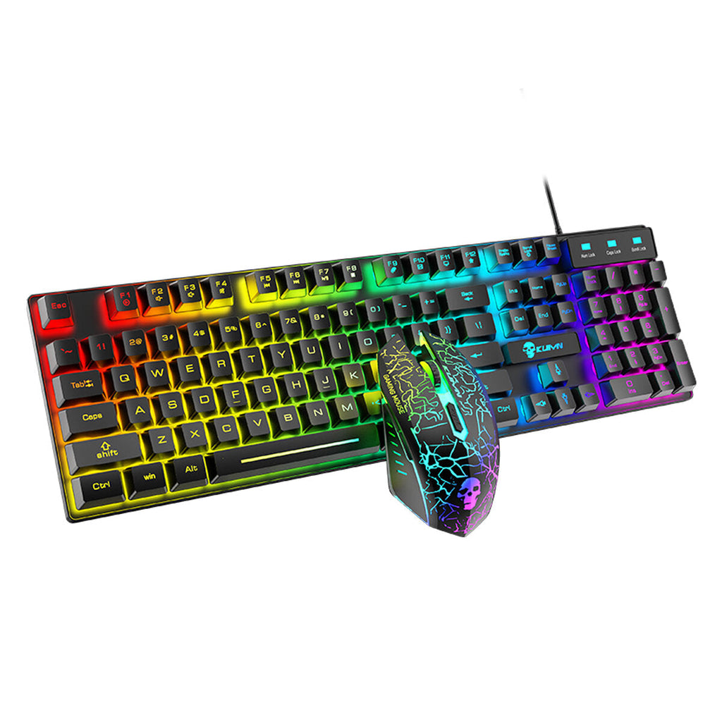 104 Keys Gaming Keyboard USB Wired RGB Luminous Backlight Mechanical Feel Keyboard for Computer PC Laptop