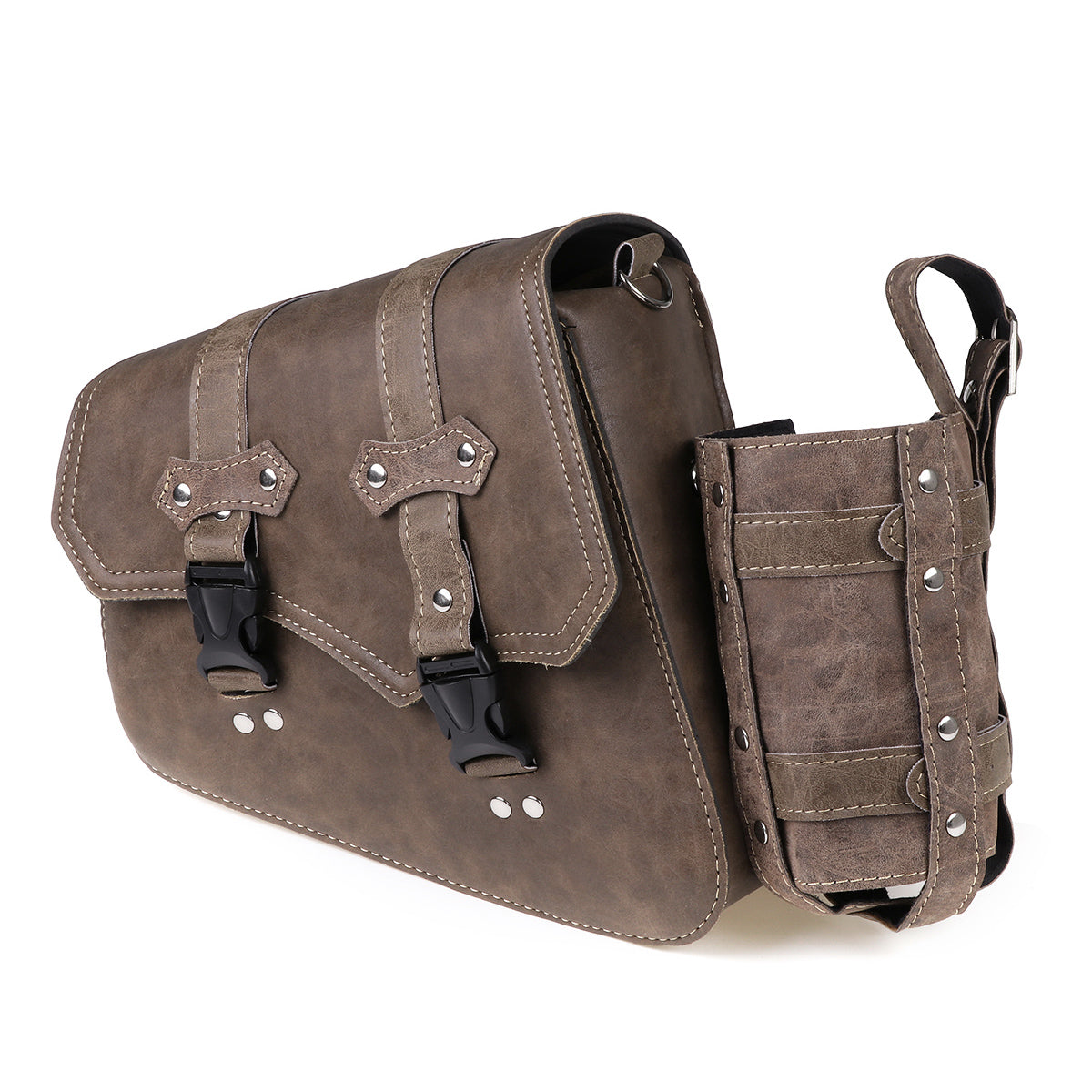 Left / Right Side Universal Saddlebag Storage Tool Holder Leather Motorcycles Bag