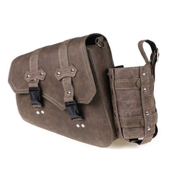 Left / Right Side Universal Saddlebag Storage Tool Holder Leather Motorcycles Bag