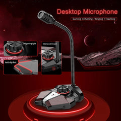 360 Degree Bending Professional Desktop Microphone With Stand for Gaming Singing Conference, Mobile USB