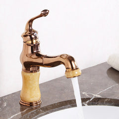 Copper Retro Antique Bathroom Basin Pull Out Faucet Down Sprayer Single Hole Hot Cold Mixer Tap 360 Rotation