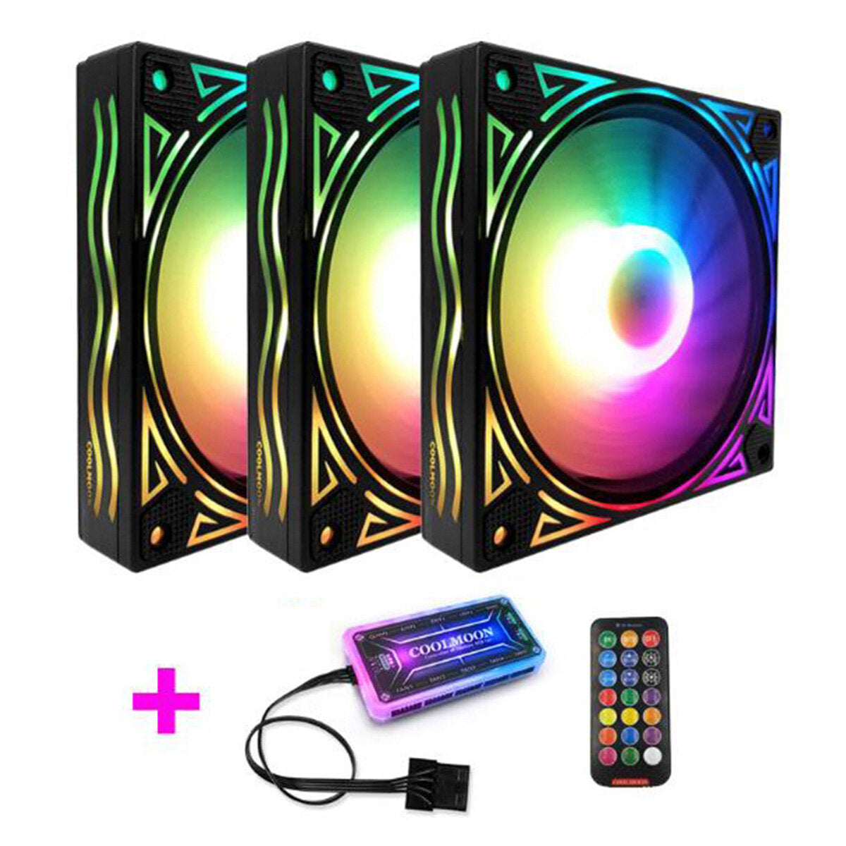 RGB Fan 12CM DC 12V Chassis Fan Desktop Computer Mute Symphony Color Changing Fan 8 Modes