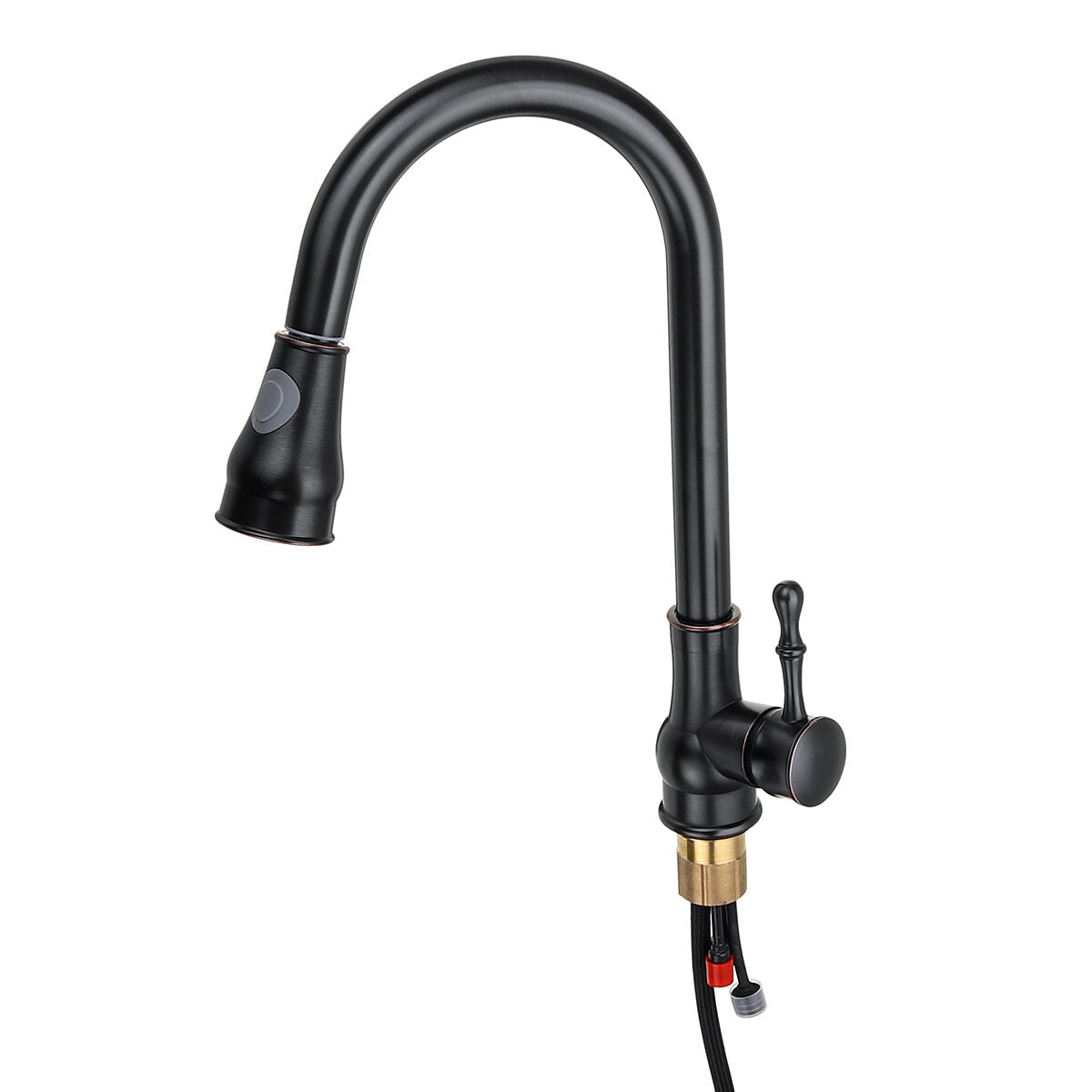 Kitchen Sink Faucet Pull Out Sprayer 360 Rotate Single Handle Mixer Tap Copper