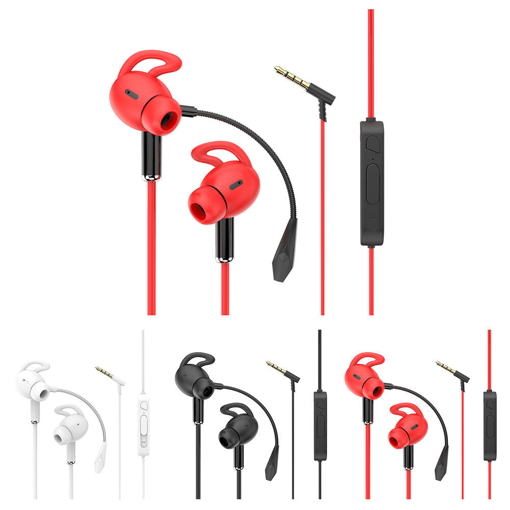 Wired Earphone 7.1 Surround Stereo 13MM Dynamic Earbuds 3.5MM In-Ear Gaming Headset with Detachable Dual Mic