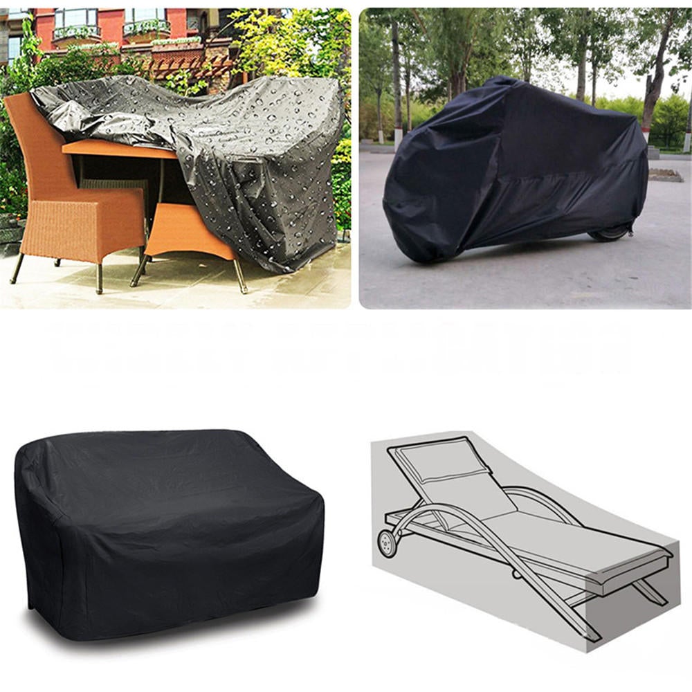 280x280x80cm 210D Polyester Anti-Dust Sofa Barbecue Stove Furniture Waterproof Cover Black/Silver
