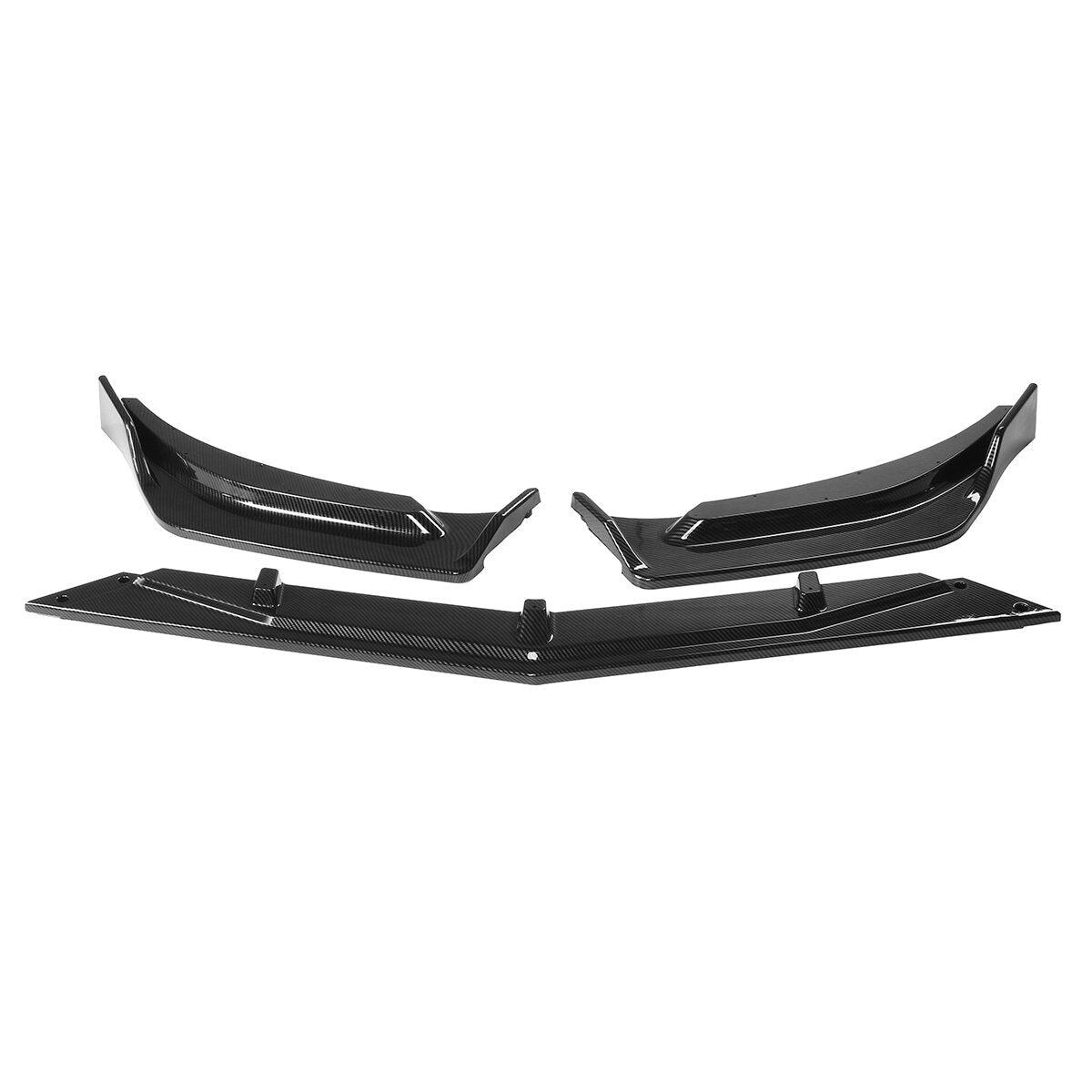 3Pcs Carbon Fiber Look Front Bumper Lip Spoiler