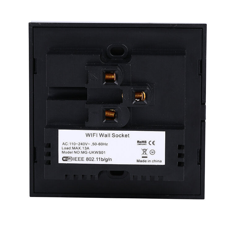 Standard WIFI Universal Wall Socket Wireless Outlet Double Plug with Touch Glass Panel
