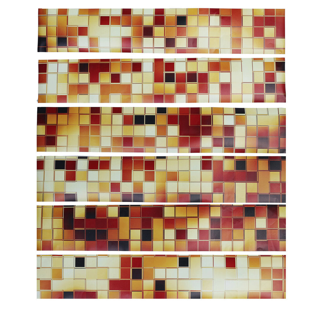 6Pcs Stair Riser Decals Brick Wall Tile Mural Staircase Stickers Self Adhesive for Home Stairway Decoration