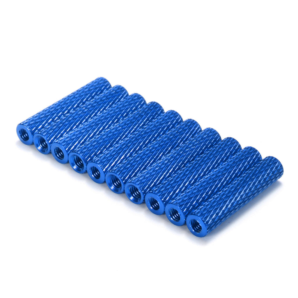 M3AS17 50Pcs M3 25mm Knurled Standoff Aluminum Alloy Anodized Spacer
