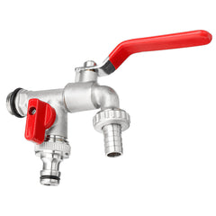 4 Type 1/2 3/4 Inch Brass Water Tank Adapter Double Head Tap Outlet Replacement Valve Fitting for Garden Connector