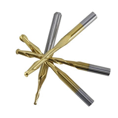 10Pcs 3.175mm Shank Titanium Coated Ball Nose End Mill Carbide Milling Cutter Spiral CNC Router Bit Engraving