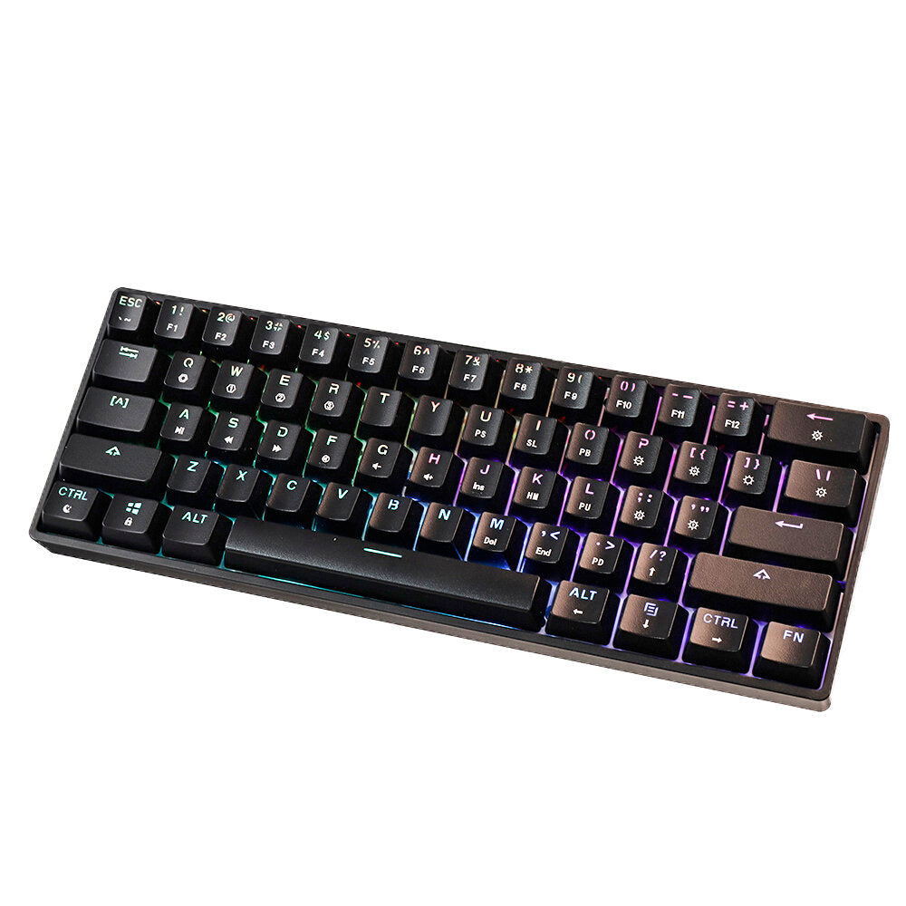 Mechanical Keyboard 61 Keys Hot Swappable Gateron Optical Switch RGB Type-C Wired Programmable 60% Layout Gaming Keyboard
